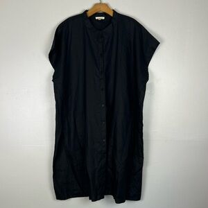 Eileen Fisher Organic Linen Shirtdress Black Size 3X